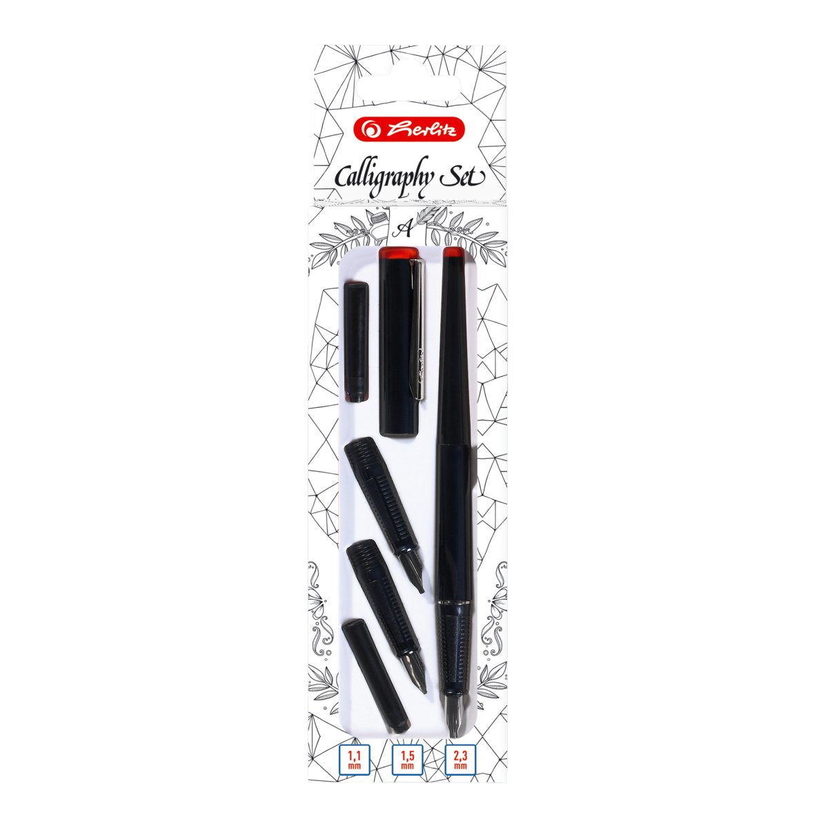 Herlitz Kalligrafie-Set – 3 Spitzen (1,1/1,5/2,3 mm) – Schwarz