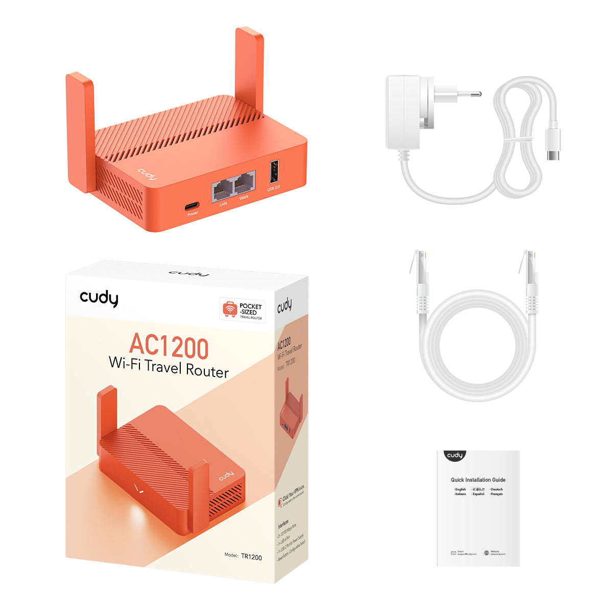Cudy TR1200 – WLAN-Router – Wi-Fi 5 Dual-Band (2,4/5 GHz), 1,2 Gbit/s