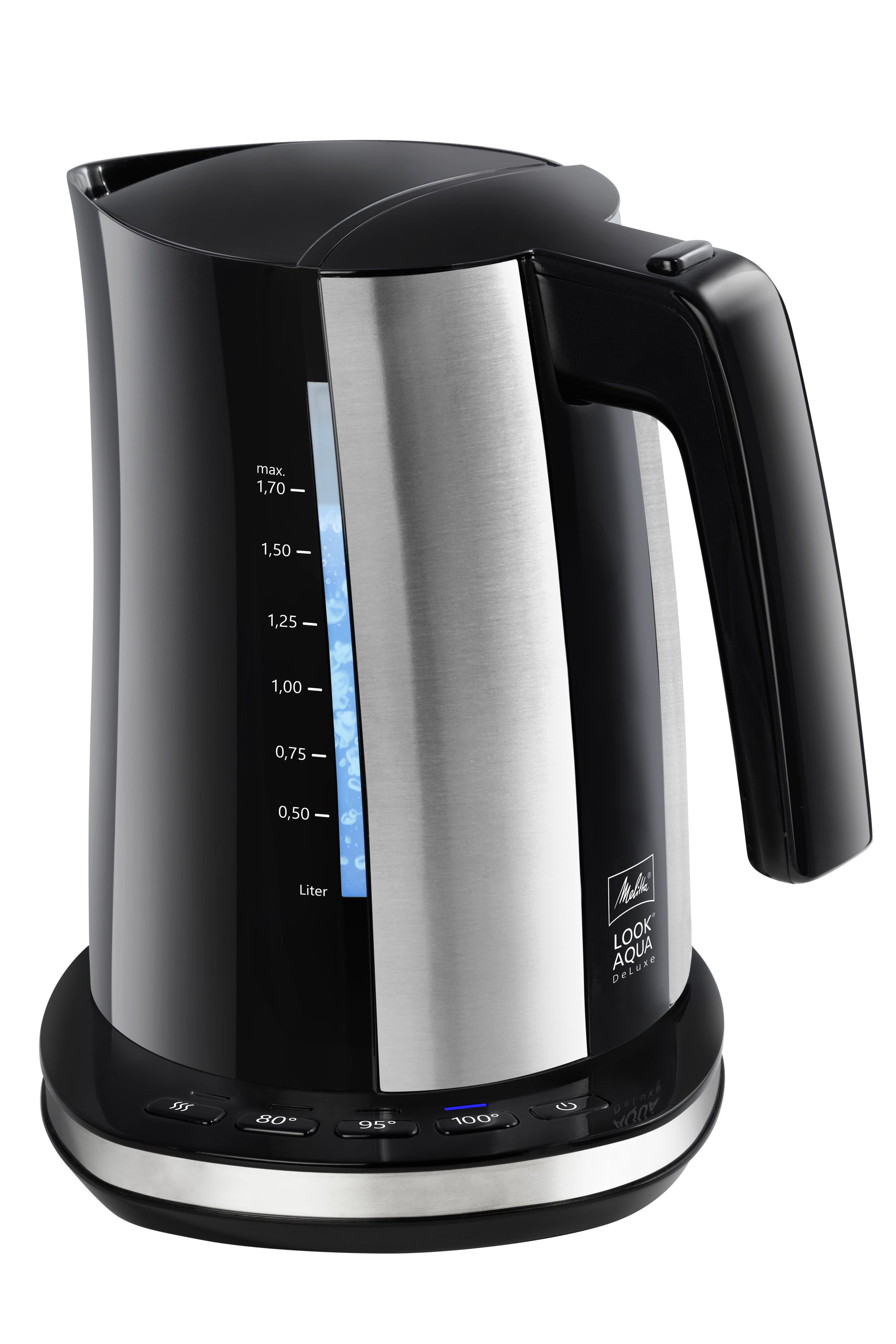 Melitta Wasserkocher – 1,7 l, mit Temperaturwahl, Warmhaltefunktion, Edelstahl