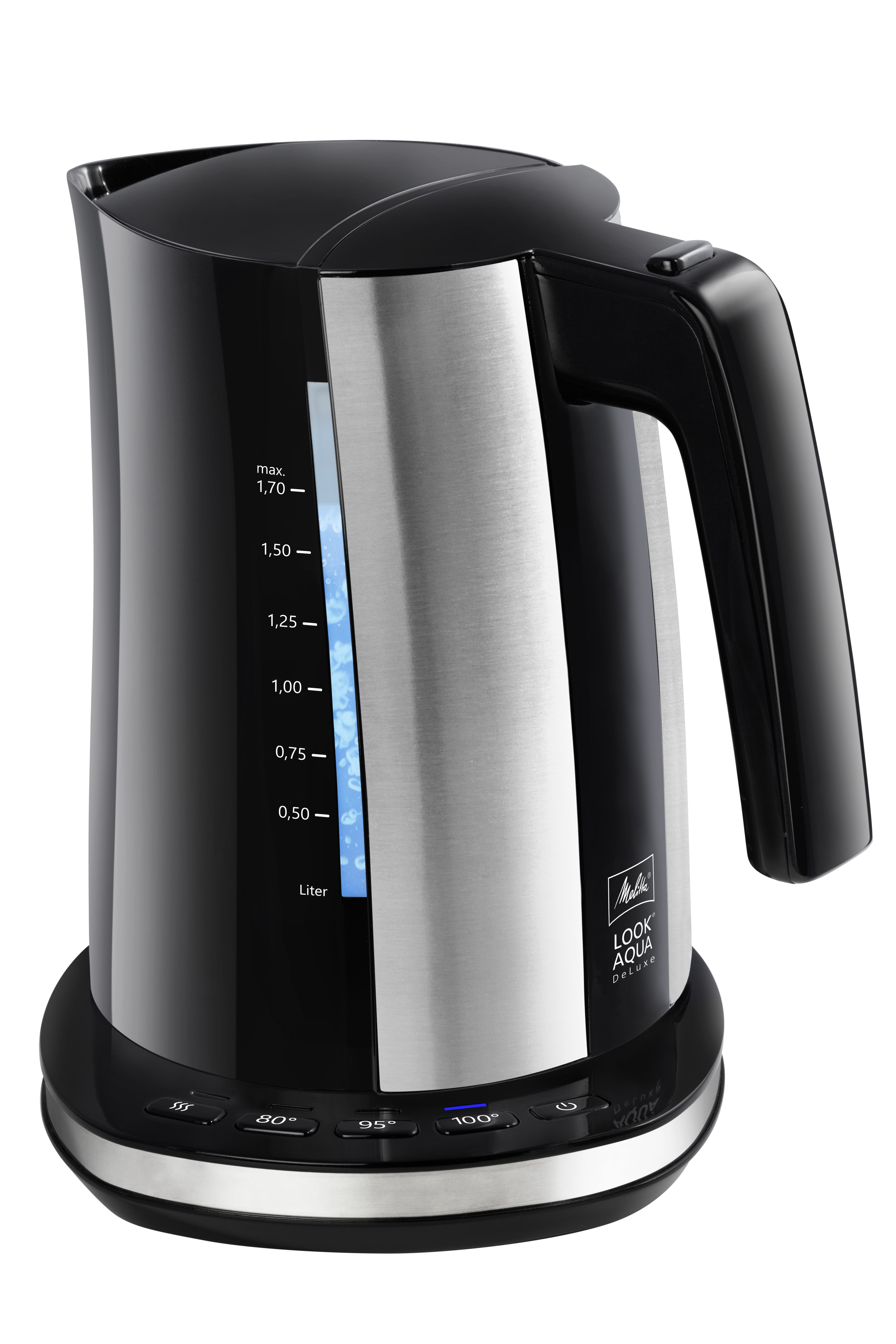 Melitta Wasserkocher – 1,7 l, mit Temperaturwahl, Warmhaltefunktion, Edelstahl