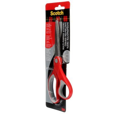 Scotch Universalschere – 20,0 cm, Edelstahl, für Rechts- und Linkshänder, spitz, Kunststoff, rot