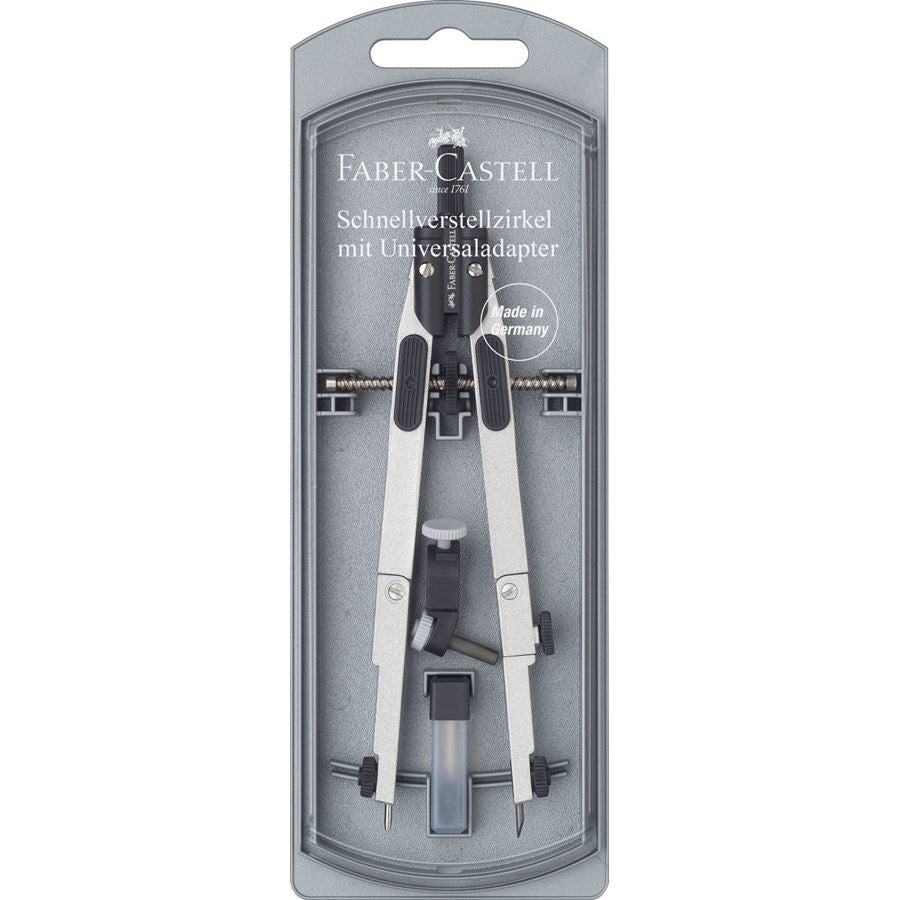 Faber-Castell Schnellverstellzirkel – Länge 170 mm, max. Kreis-Ø 39 cm, Zapfen Ø 4 mm