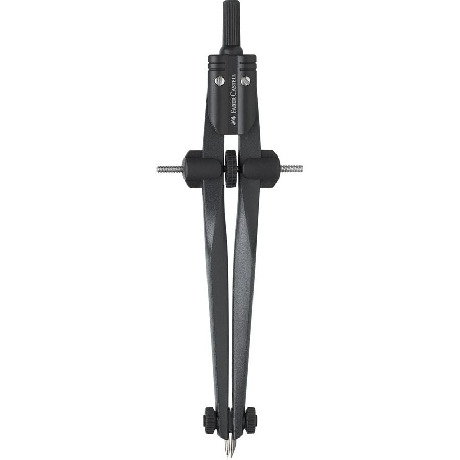 Faber-Castell STREAM Schnellverstellzirkel – Länge 170 mm, max. Kreis-Ø 34 cm, inkl. Minendose, schwarz