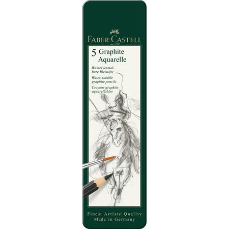 Faber-Castell Graphite Aquarelle Graphit-Set, Jumbo, Metalletui – 5-teilig