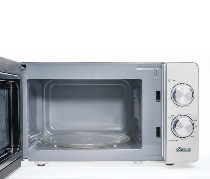 Koenig Kombi-Mikrowelle B01106 – 20 l, Grill, 700 W – silber/edelstahl