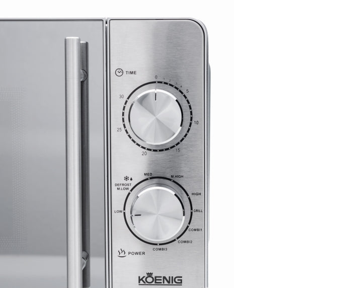 Koenig Kombi-Mikrowelle B01106 – 20 l, Grill, 700 W – silber/edelstahl