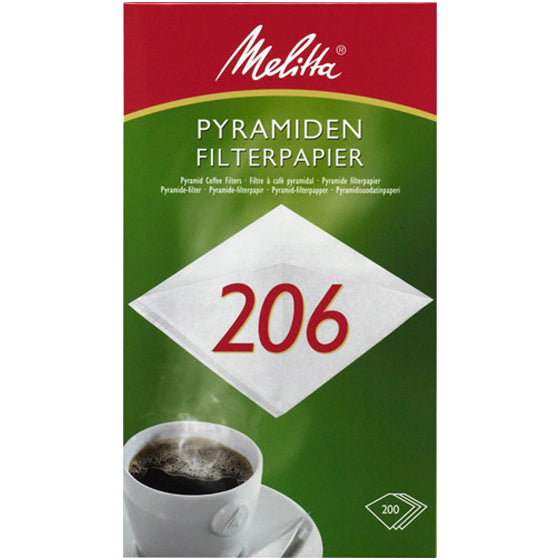Melitta Kaffeefilter Pyramide 206 – für 608, 620, 200 Stk., Weiss
