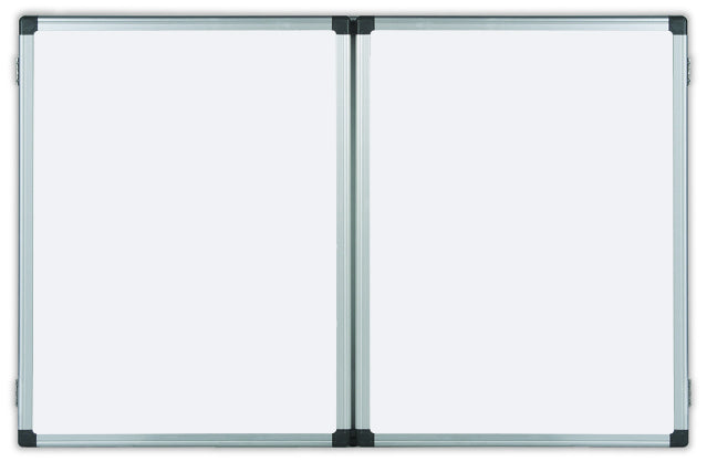 Bi-Office Whiteboard – 120 × 90 cm, Emaille, magnetisch, Aluminiumrahmen, inkl. Stifteablage, Montagematerial