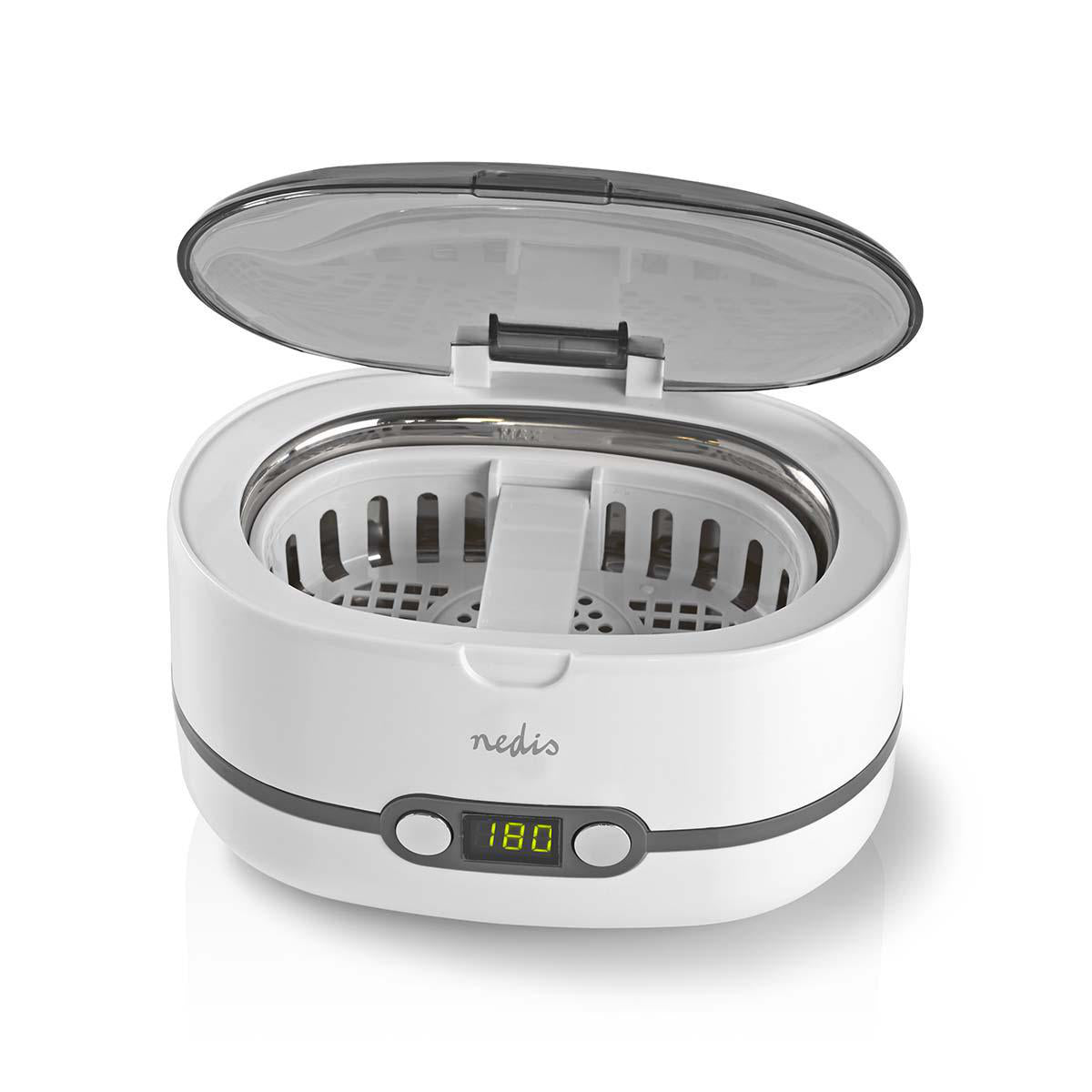 Nedis Ultraschallreiniger – 0,6 l – Weiss – 18 × 24 × 16,5 cm