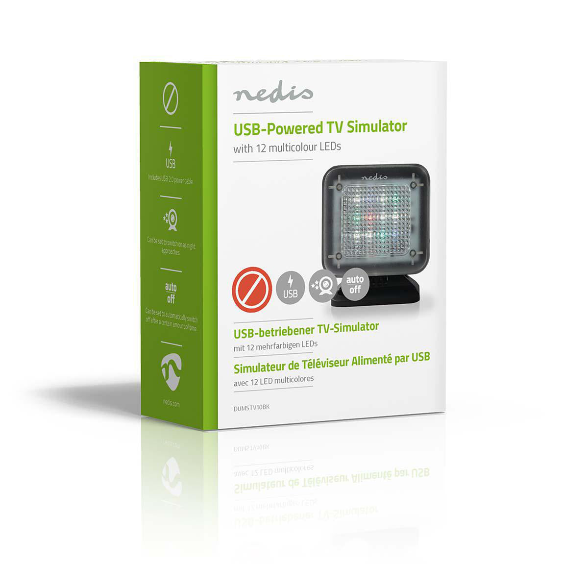 Nedis TV-Simulator – USB-Betrieb, Timer – Schwarz
