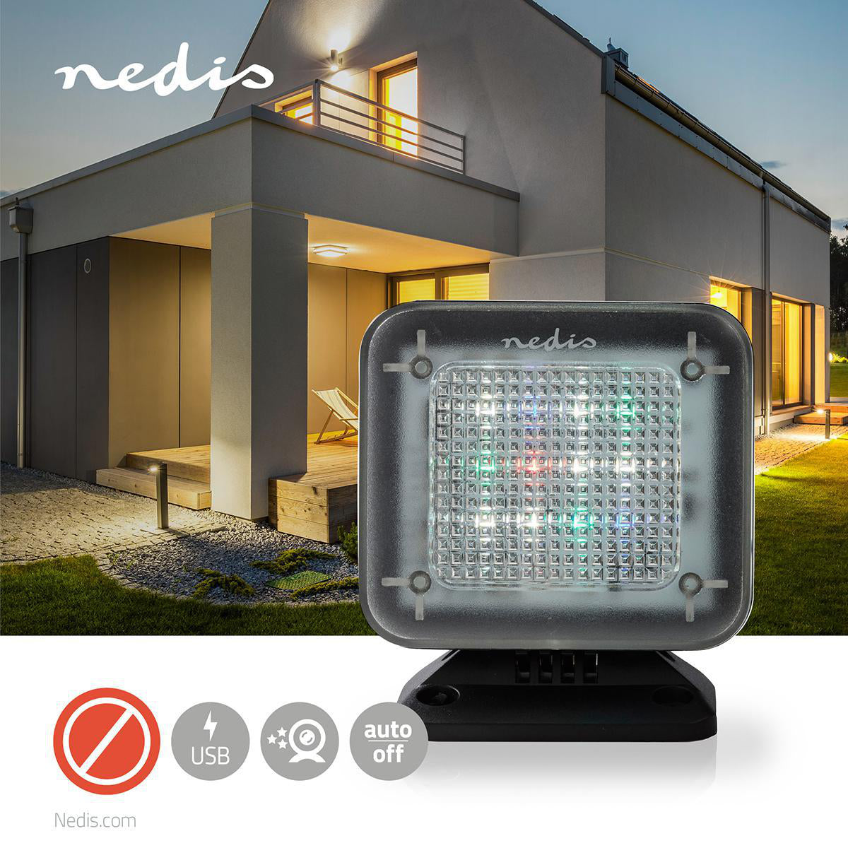 Nedis TV-Simulator – USB-Betrieb, Timer – Schwarz