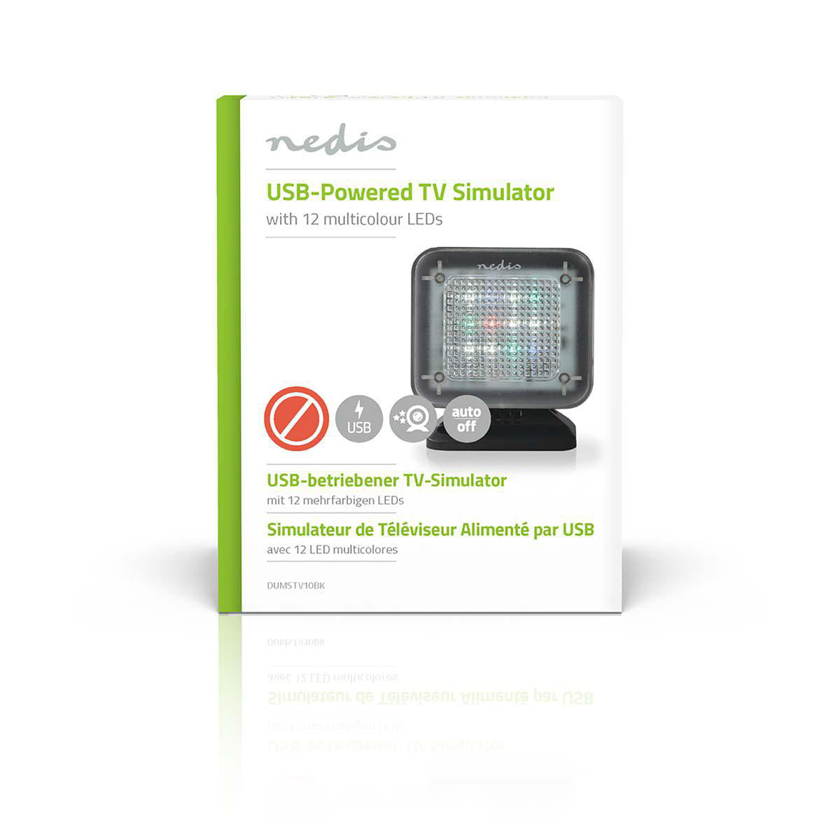 Nedis TV-Simulator – USB-Betrieb, Timer – Schwarz