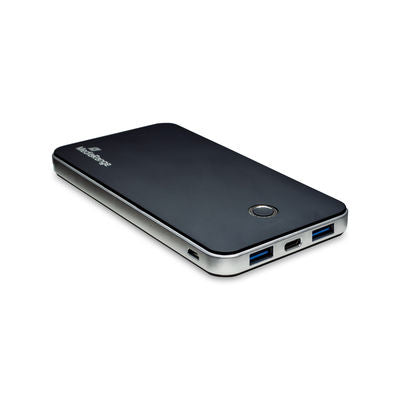 MediaRange Powerbank 10000 mAh, PD 22,5 W, 2× USB-A, 1× USB-C, Schwarz