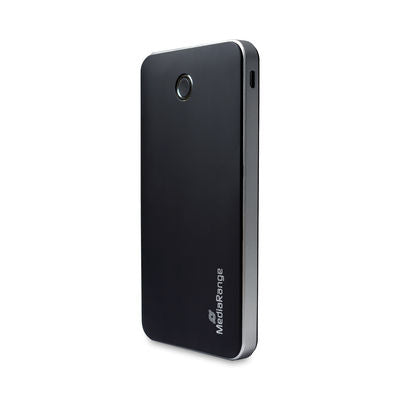 MediaRange Powerbank 10000 mAh, PD 22,5 W, 2× USB-A, 1× USB-C, Schwarz