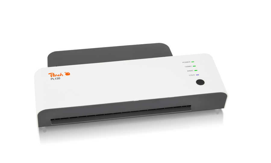 Peach PL120 Laminiergerät A4 – Heisslaminator, bis 125 µm, 2 Rollen, 600 mm/min, weiss