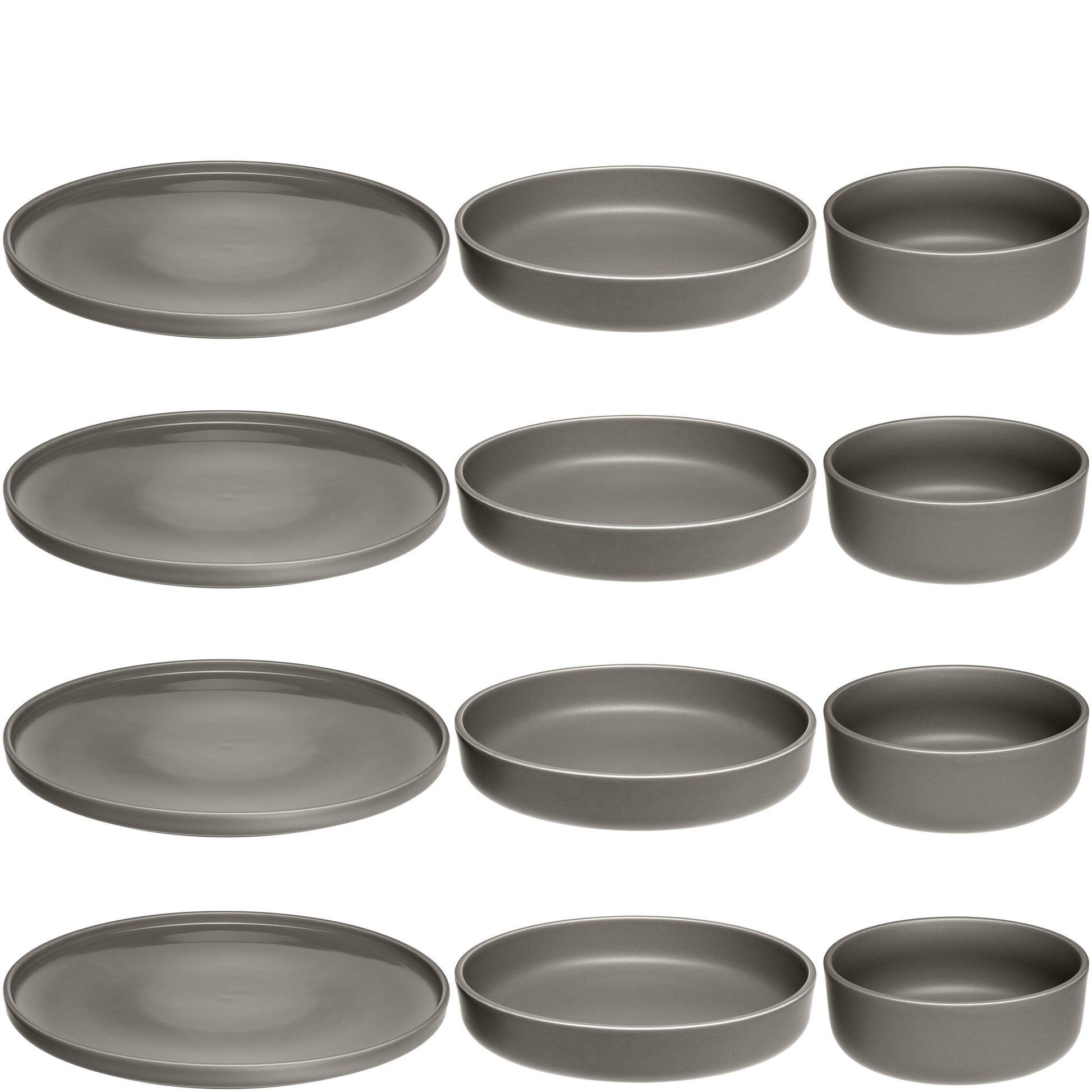 LEONARDO Speiseteller – Keramik, taupe, 12 Stück