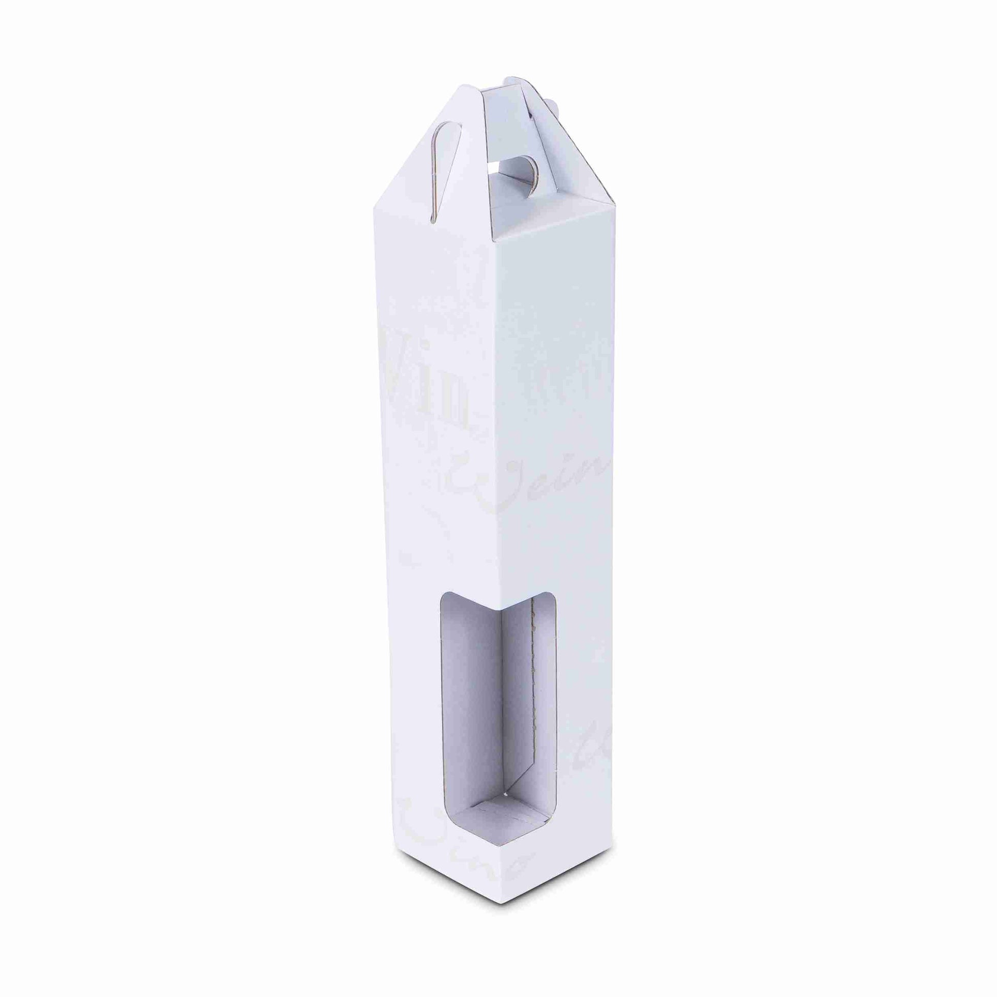 Weinpräsentkarton weiss – Innenmass 82 × 362 × 82 mm – für 1 Flasche – 1 Stk., ab 500 Stk.