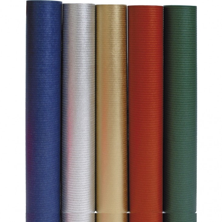 Clairefontaine Geschenkpapier Unicolor, Motive sortiert – 70 cm × 2,0 m – 60 g/m² – Weihnachten