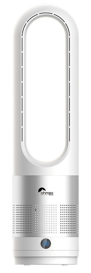 Ohmex Tischventilator HM-FAN-0056BL – Timer, Fernbedienung, 30 W, 55 dB(A), Silber
