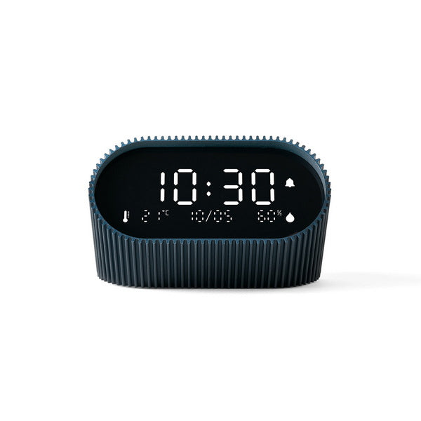 Lexon Wecker Ray Clock – digital, blau, Aluminium, Schlummerfunktion, Thermometer