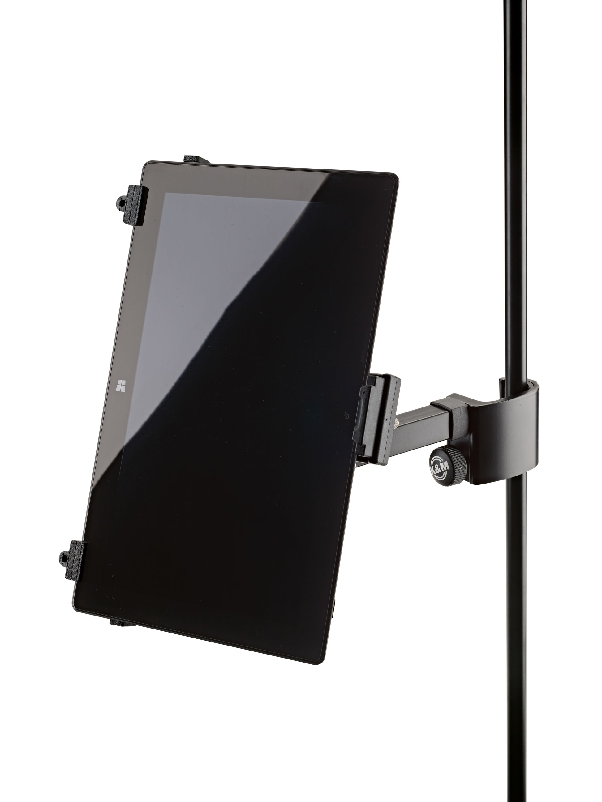 König & Meyer Tablet-Tischhalterung für Tablets bis 13" – X-Grip, drehbar – Schwarz