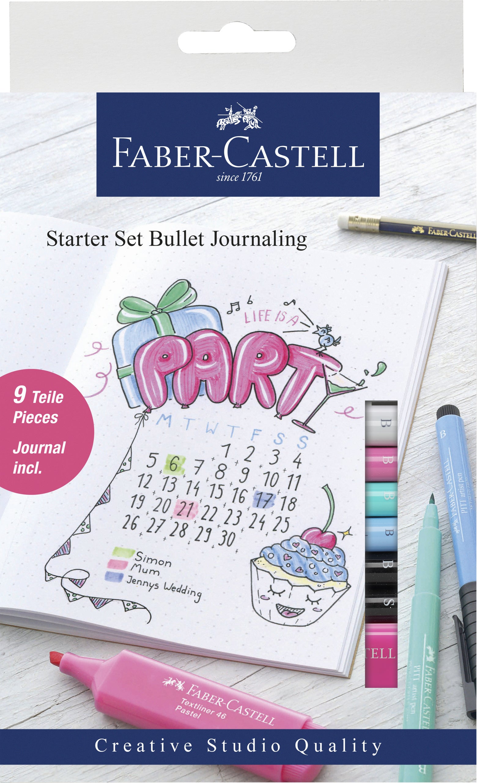 Faber-Castell Wasserfeste Tuschestifte, 9 Farben