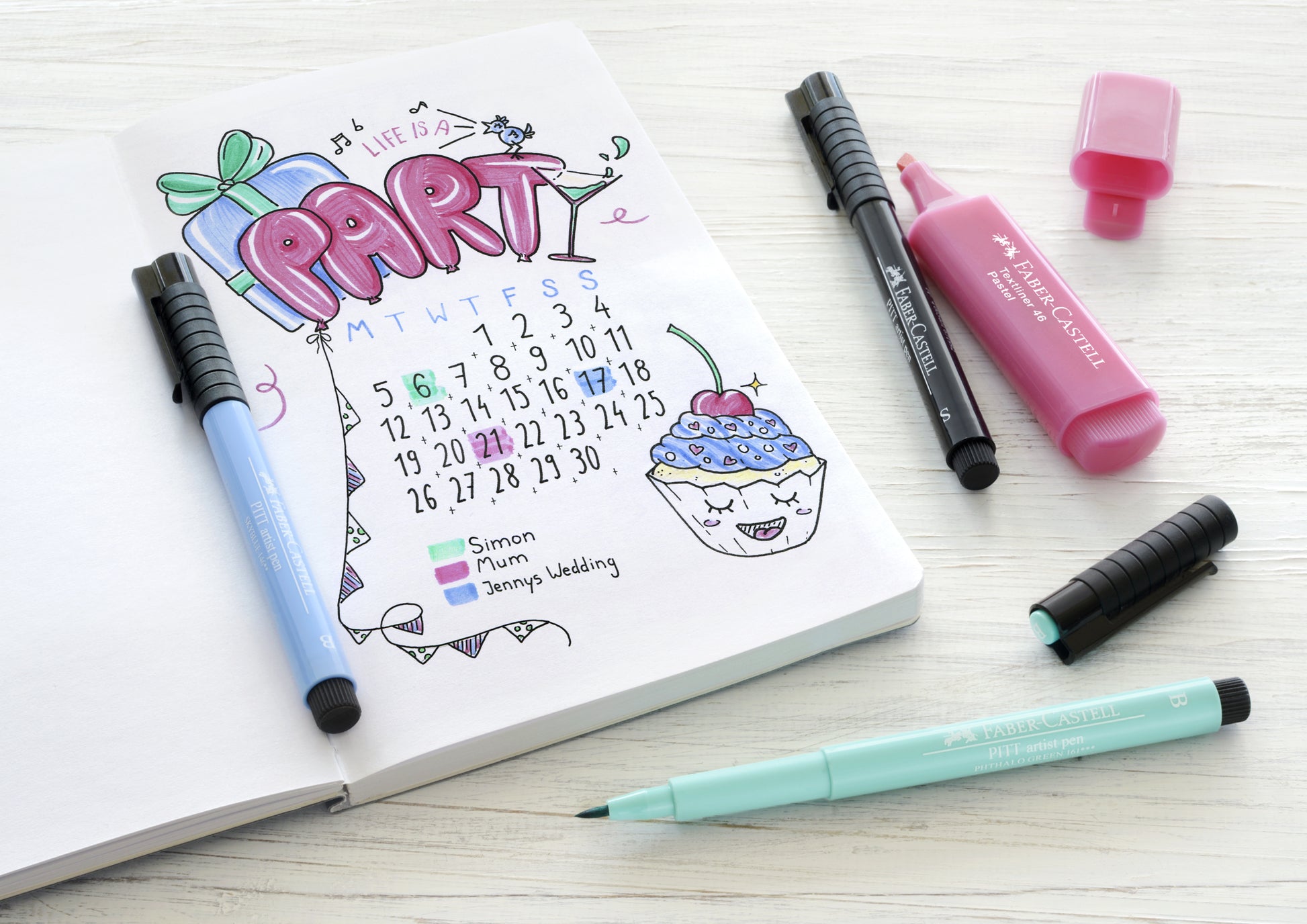 Faber-Castell Wasserfeste Tuschestifte, 9 Farben