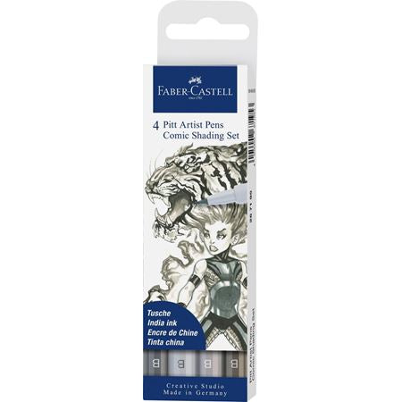 Faber-Castell Tuschemarker, wasserfest, 4 Stk.
