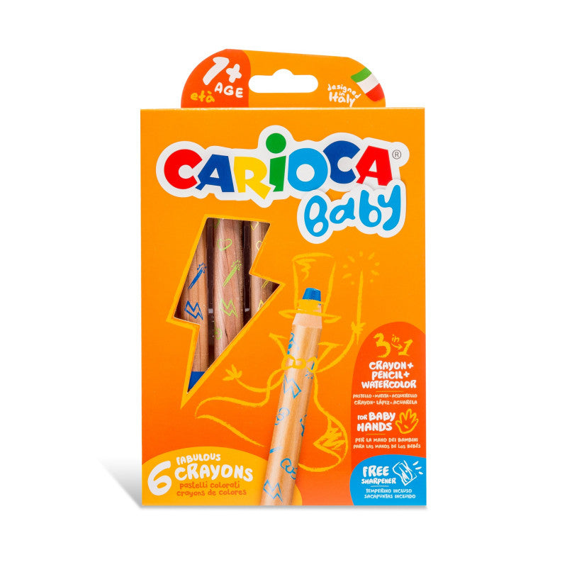 Carioca Filzstifte CRAYONS 3 IN 1, 6 Stk.