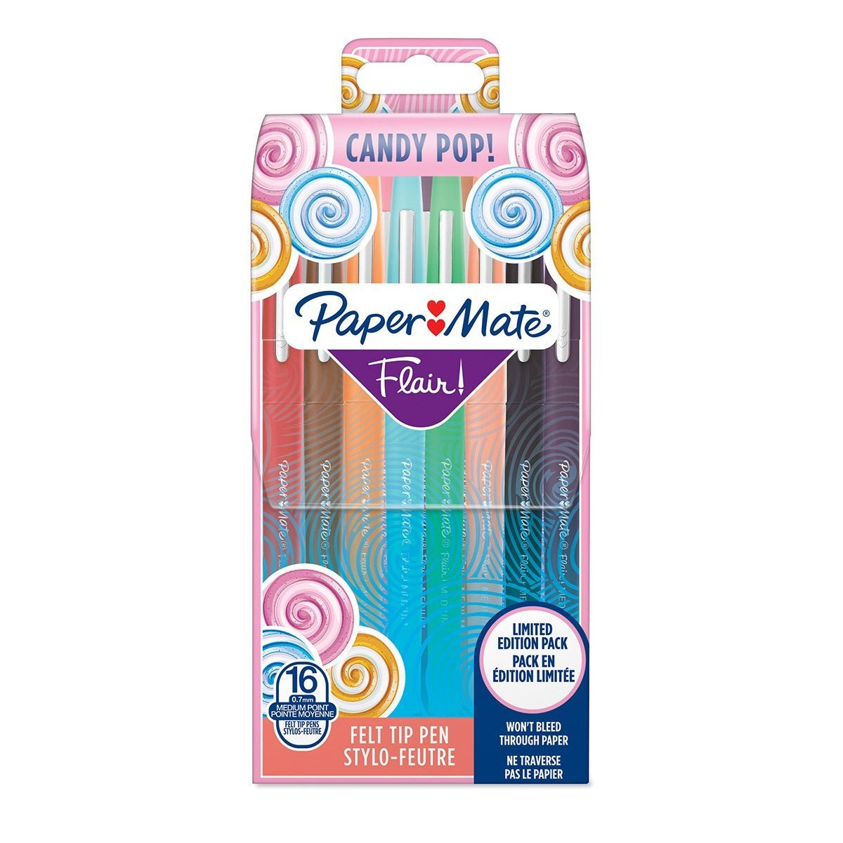 Papermate Filzstifte Candy Pop, Strichbreite 0,7 mm, 16 Farben