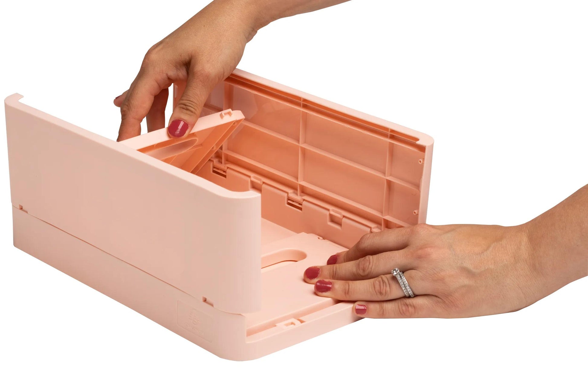 Exacompta Aufbewahrungsbox – für A6+, klappbar, hellrosa, Polypropylen (PP), B 188 × H 95 × T 138 mm