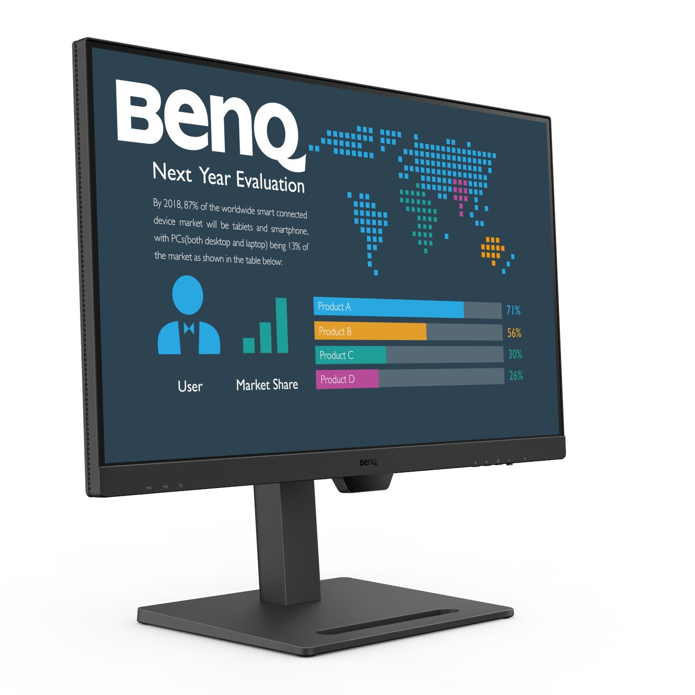 BenQ BL2790QT – Monitor, 27", 2560 × 1440 (WQHD), IPS, 350 cd/m², 5 ms Reaktionszeit, 2× DisplayPort