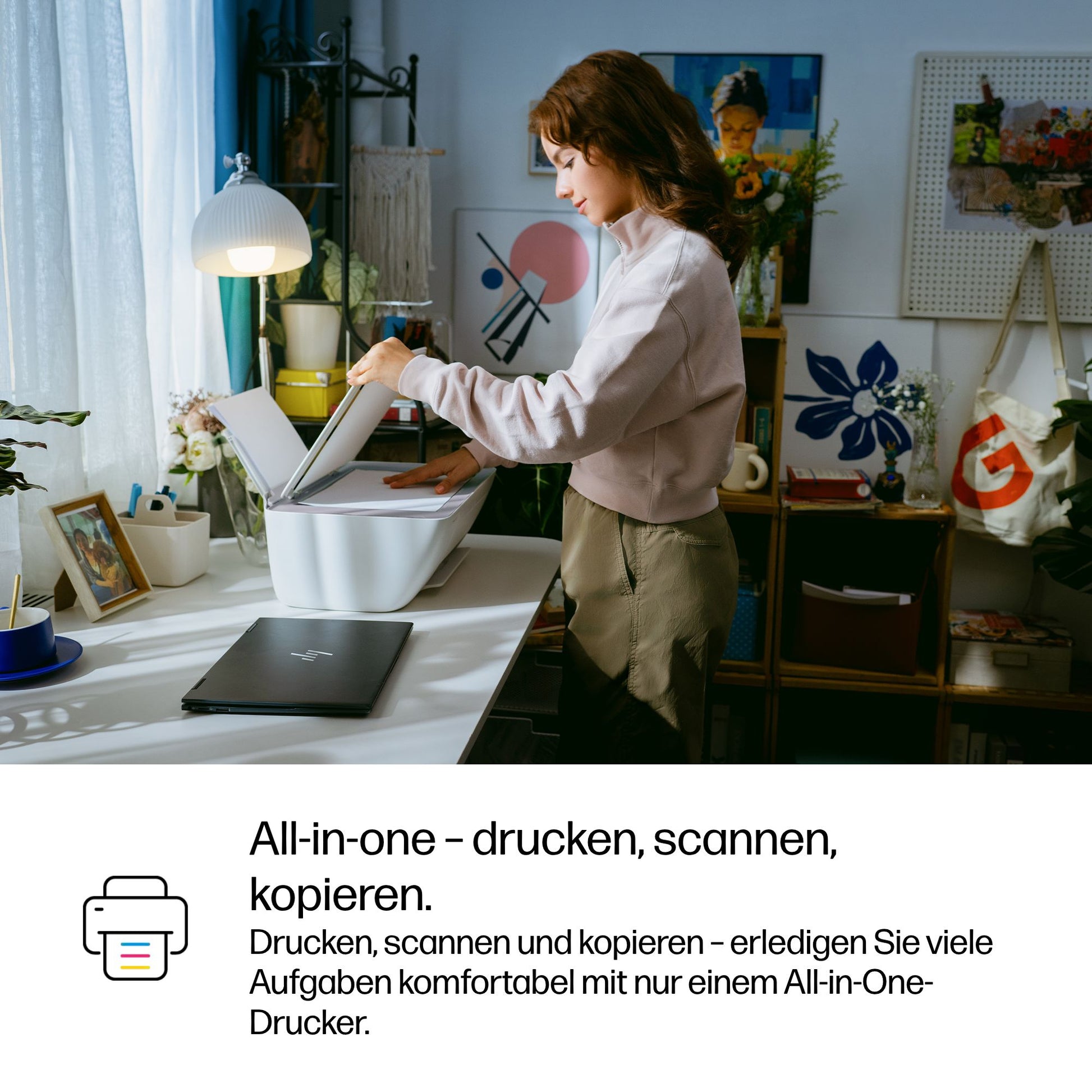 HP DeskJet 2922 All-in-One – Farbtintenstrahl-Multifunktionsdrucker, A4, 3-in-1, Duplex, WLAN, AirPrint