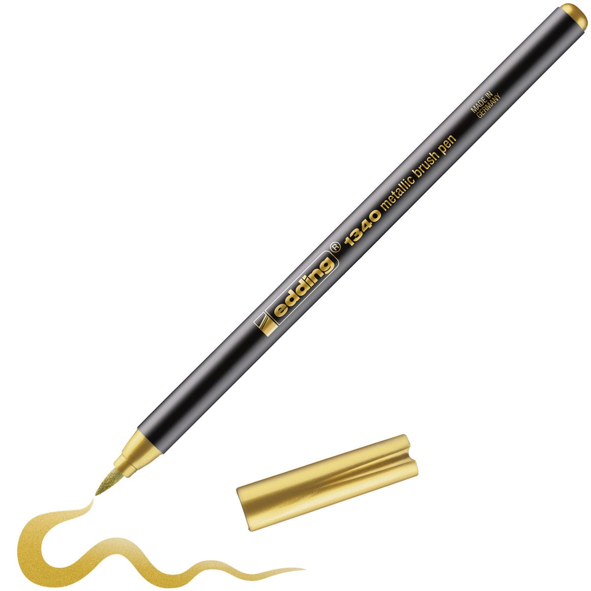 Edding 1340 Pinselstift Metallic – Pinselspitze, 1–3 mm, wasserbasiert, Gold