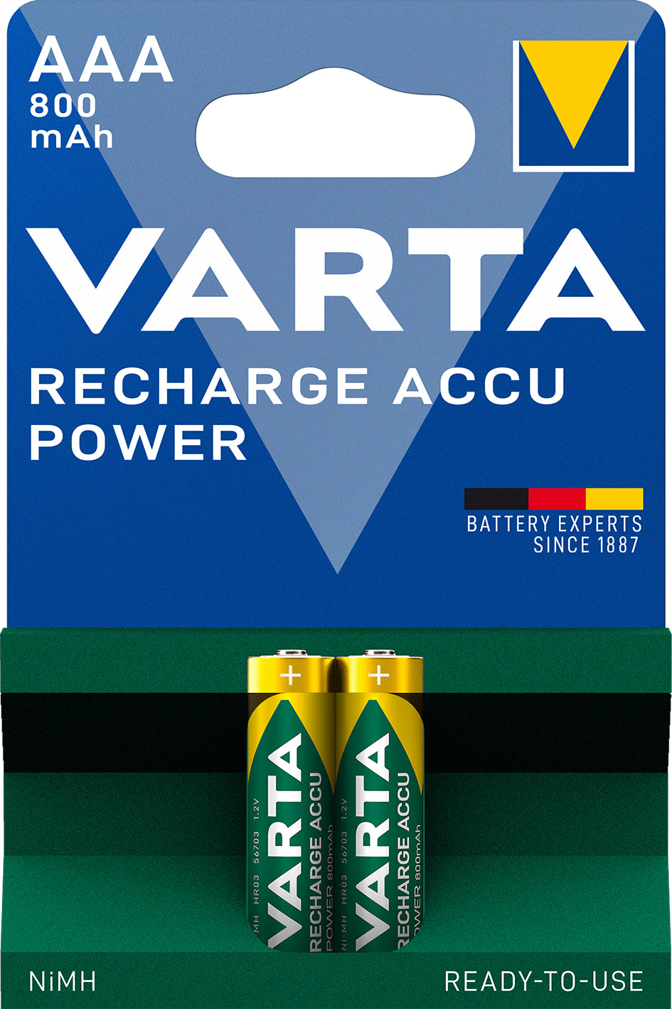 Varta AAA Akkus, NiMH, 800 mAh, 1,2 V – 2 Stk.