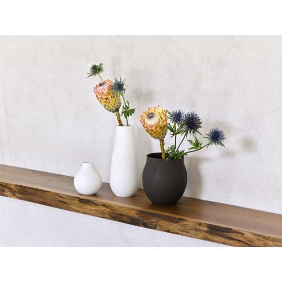 Villeroy & Boch Vase – Ø 16,5 × 17,5 cm – Porzellan, schwarz