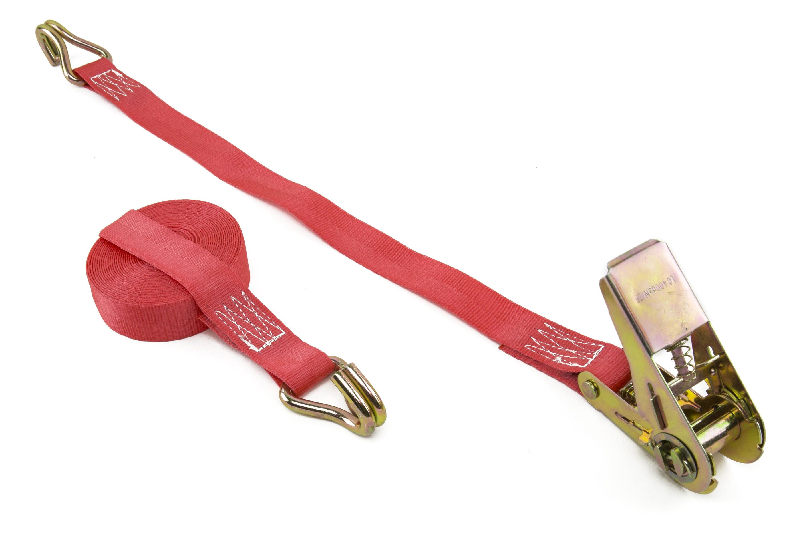 Zurrfix Zurrgurt 4 m × 25 mm, Rot, Ratsche, Reisskraft 81,6 kg, für Auto