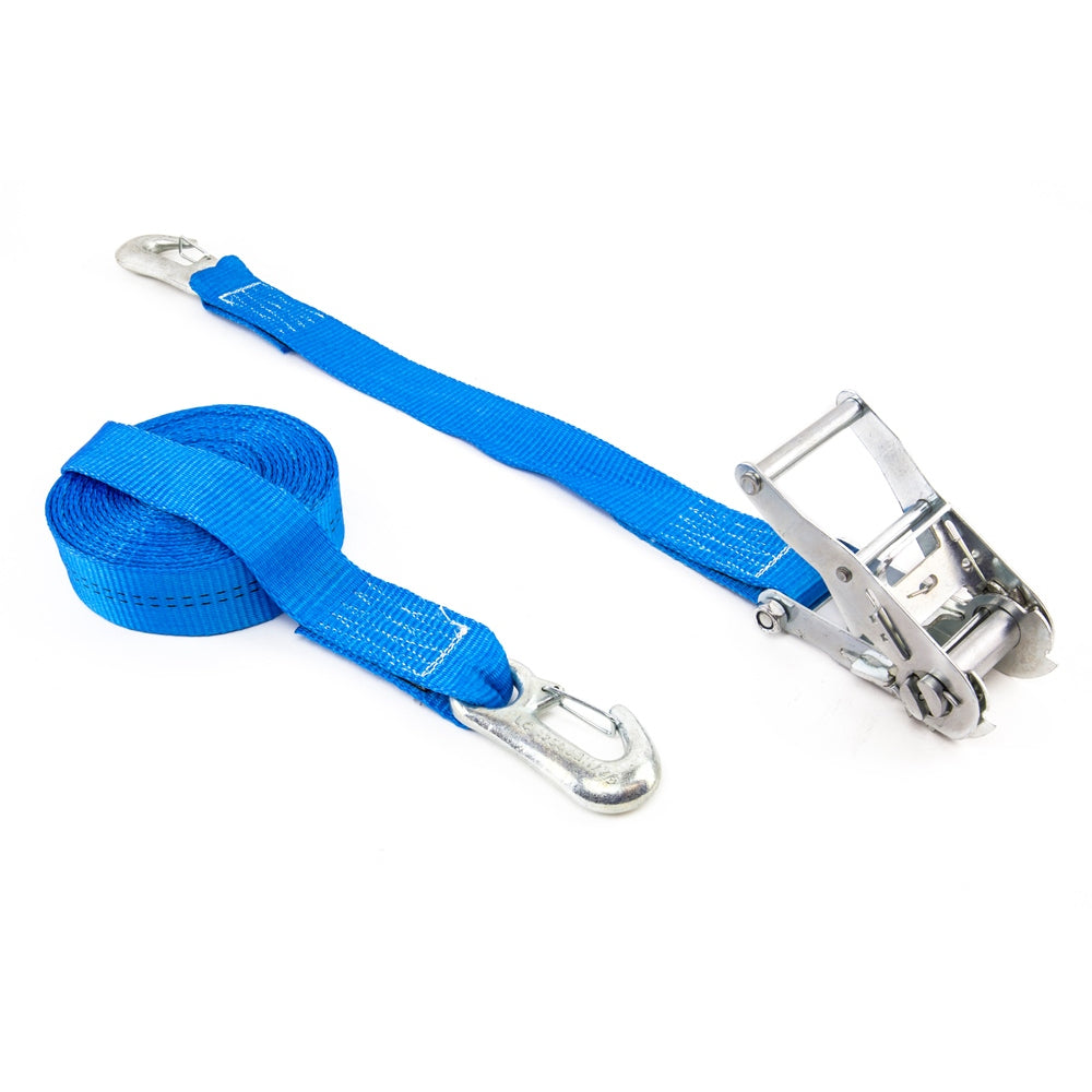 Zurrfix Zurrgurt 6 m × 35 mm, Blau, Ratsche, Karabiner, für Auto