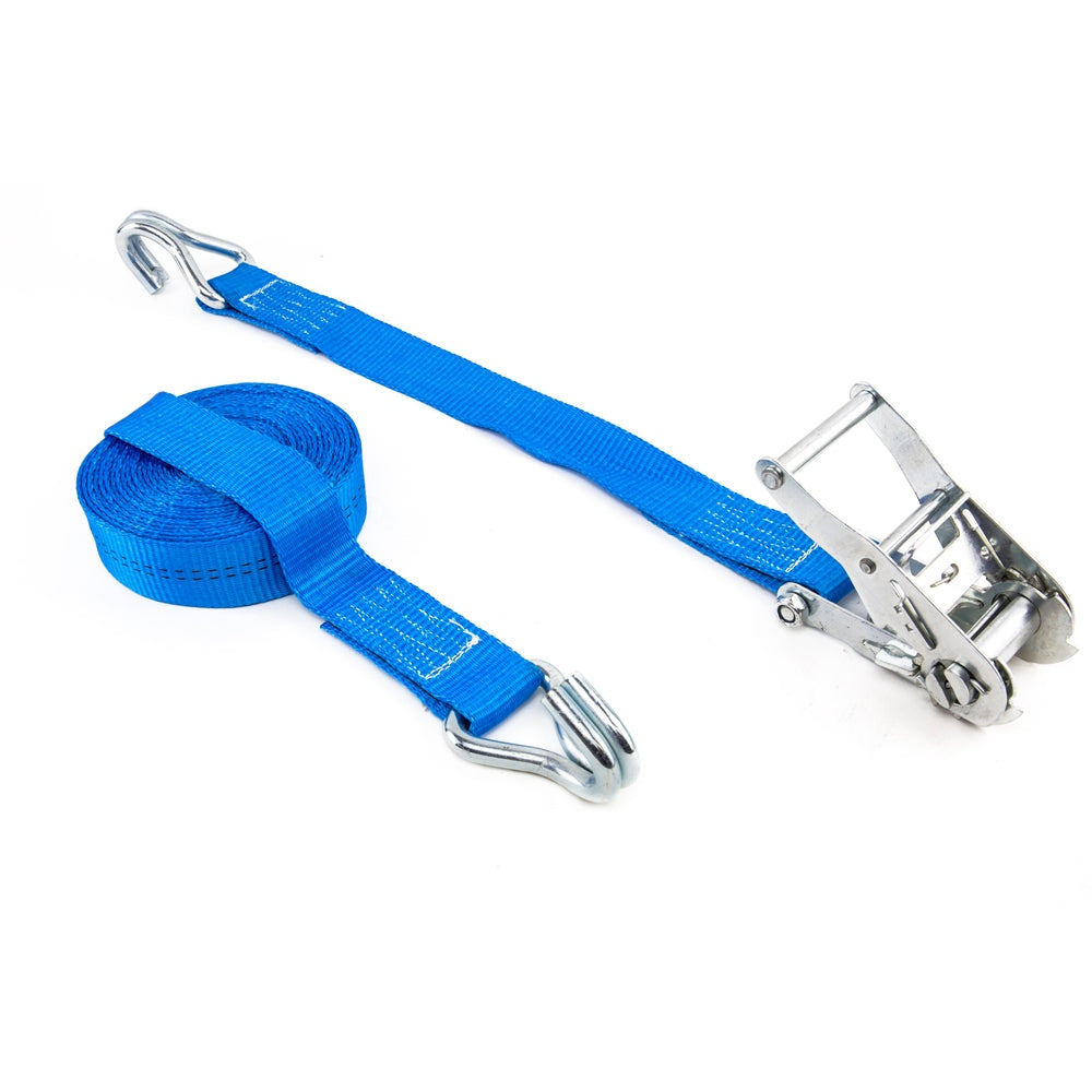 Zurrfix Zurrgurt 35 mm × 4 m, blau, mit Ratsche und Haken, Zugkraft 2000 N, für Auto