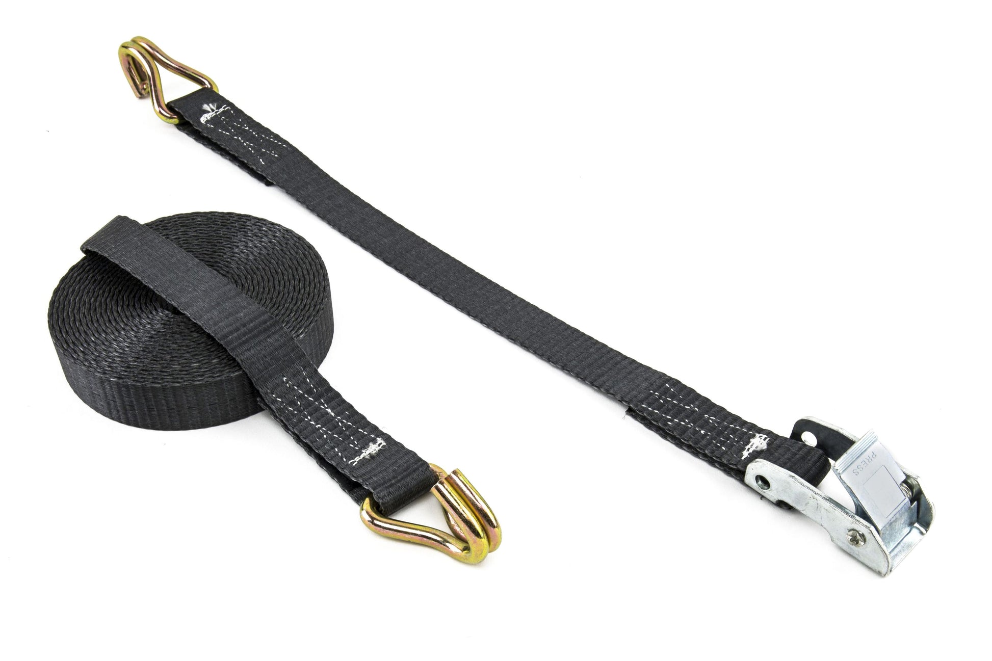 Zurrfix Zurrgurt 3 m × 25 mm, schwarz, mit Doppelspitzhaken, für Auto