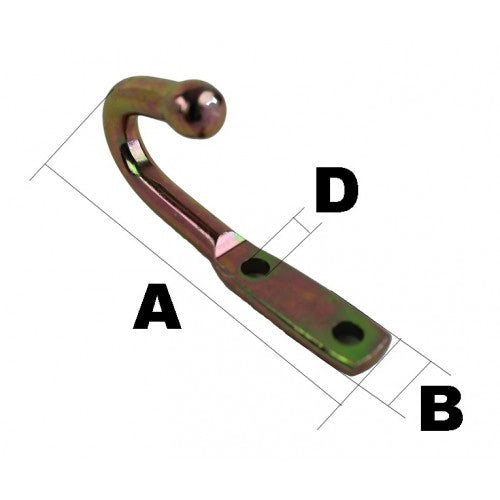 Zurrfix J-Haken – 90 × 15 mm – für Auto – gold
