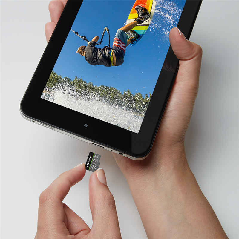 PNY Pro Elite PSDUX512U microSDXC 512 GB – UHS-I, Klasse 10, U3, V30, A2, 100/90 MB/s, inkl. SD-Adapter