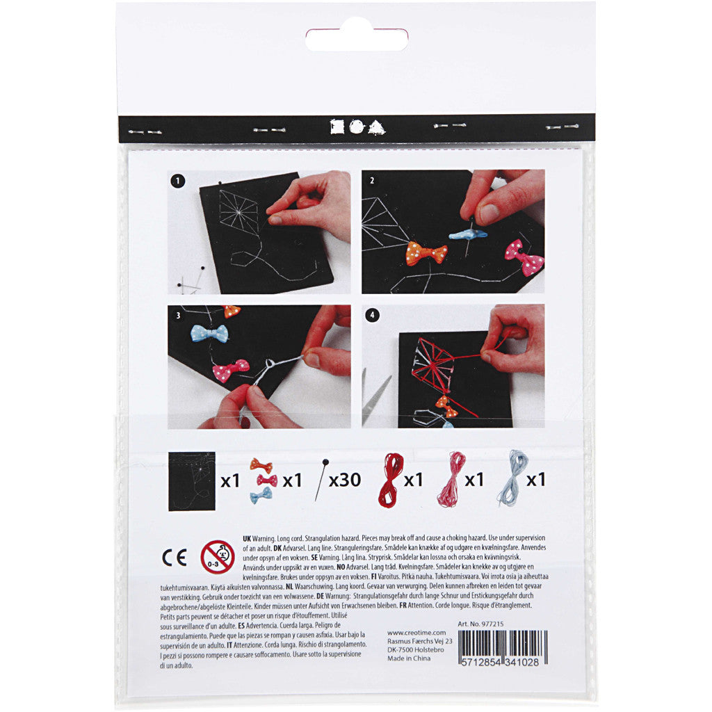 Creativ Company Bastelset Fädelspass – String-Art Drache – 37-teilig – Moosgummi – ab 4 Jahren