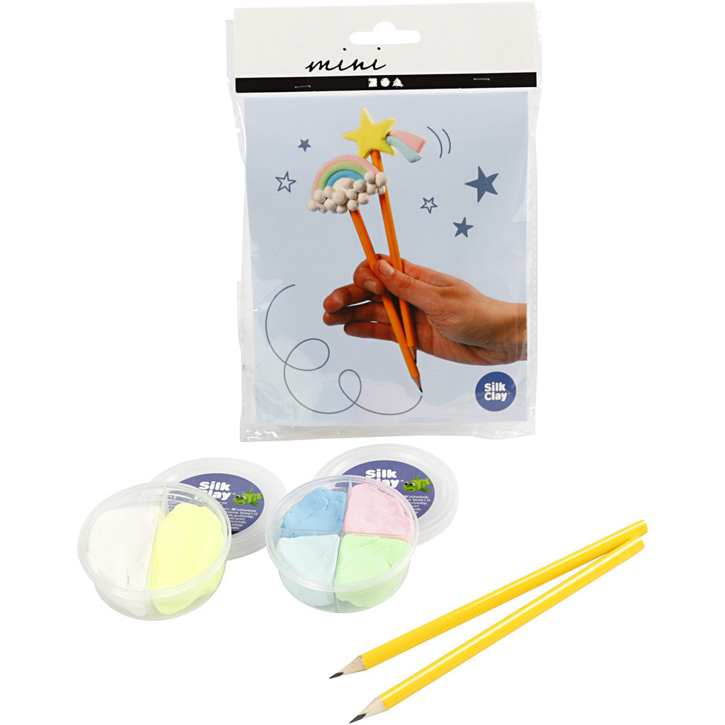 Creativ Company Modelliermasse-Set (lufthärtend) – blau, grün, weiss, gelb – ab 3 Jahren