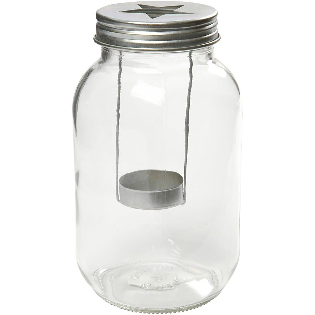 Creativ Company Kerzenglas – Glas, transparent – Ø 10 × 18 cm