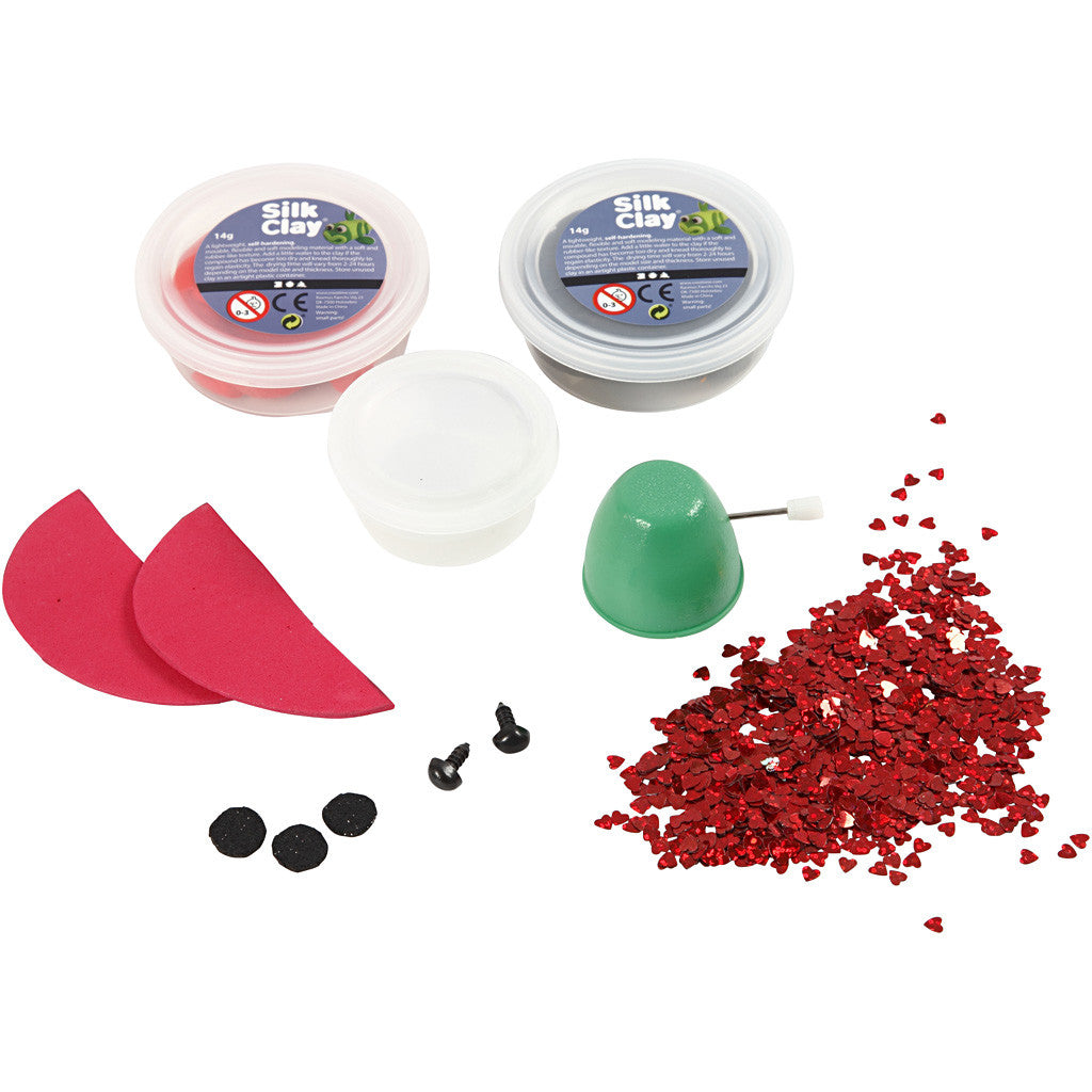 Creativ Company Knete-/Modelliermasse-Set (lufthärtend) – Lara der Marienkäfer – 100779