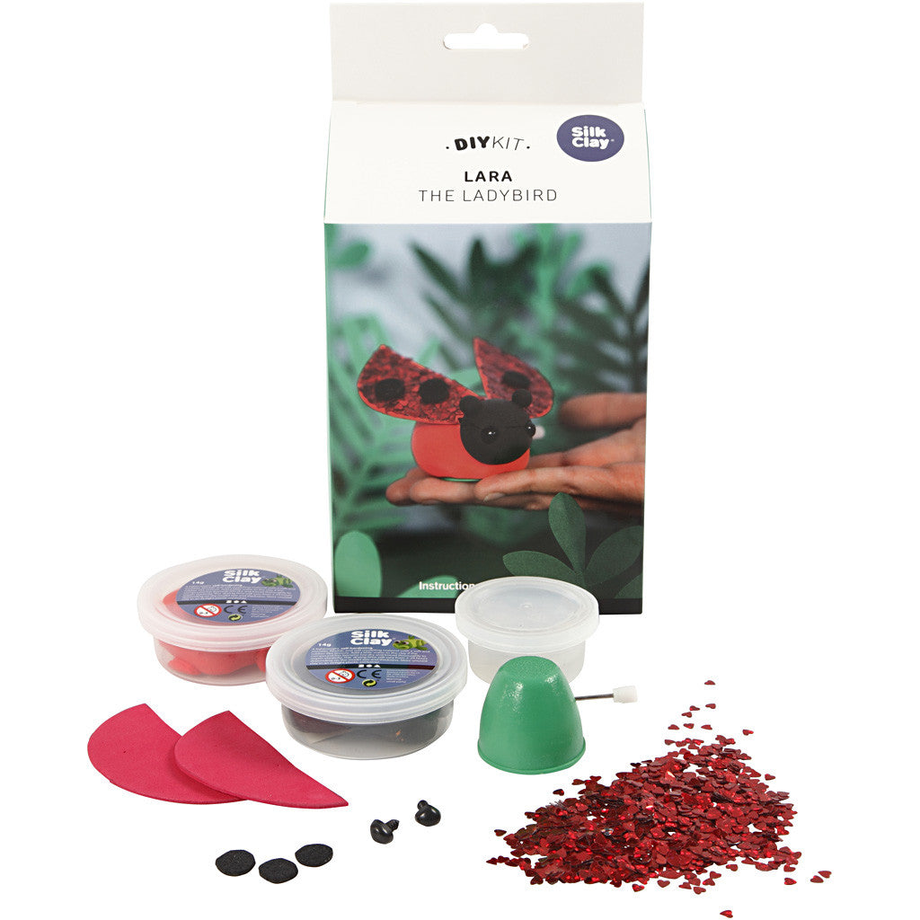 Creativ Company Knete-/Modelliermasse-Set (lufthärtend) – Lara der Marienkäfer – 100779