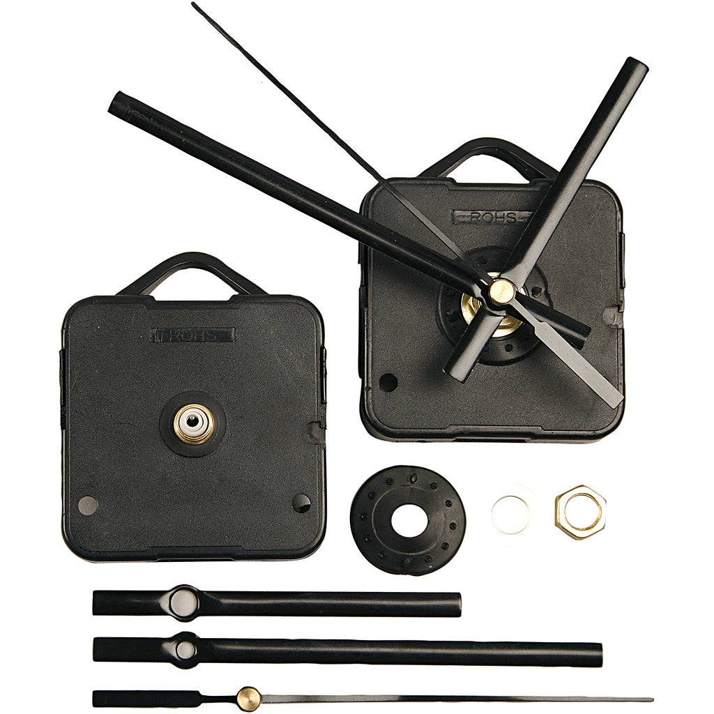 Creativ Company Mechanisches Uhrwerk 13003, schwarz, 55 mm × 15 mm × 55 mm, Set à 7
