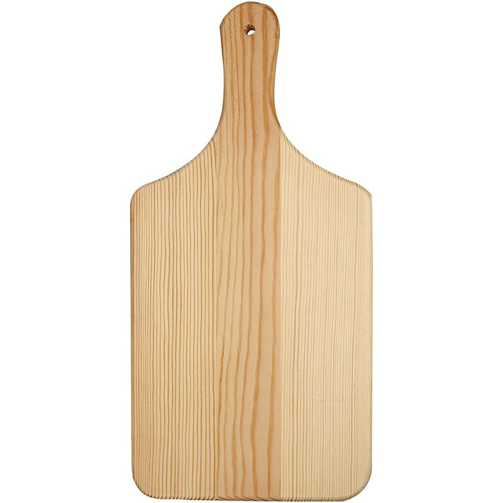 Creativ Company Schneidebrett 14 × 28 × 0,9 cm, Kiefernholz, braun, mit Griff