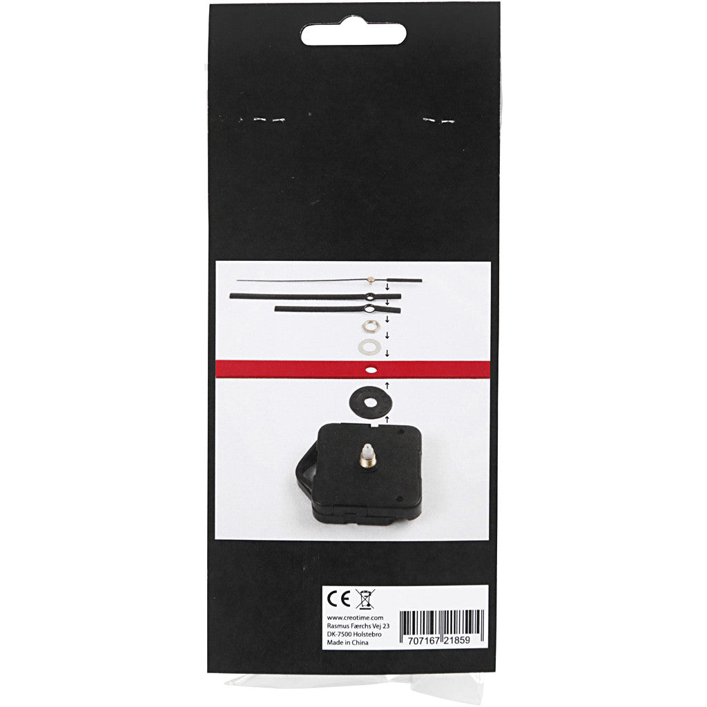 Creativ Company Mechanisches Uhrwerk 13003, schwarz, 55 mm × 15 mm × 55 mm, Set à 7